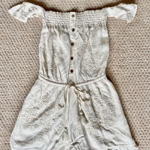 Off the shoulder white romper